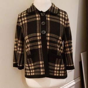 Plaid jacket 3/4 sleeve